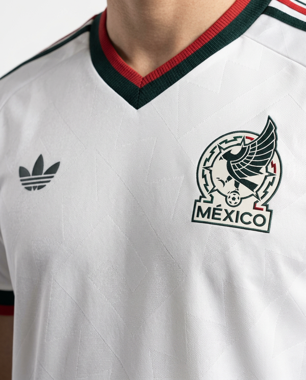 Camiseta México Visitante 2026 – Mundial (Retro Blanca)